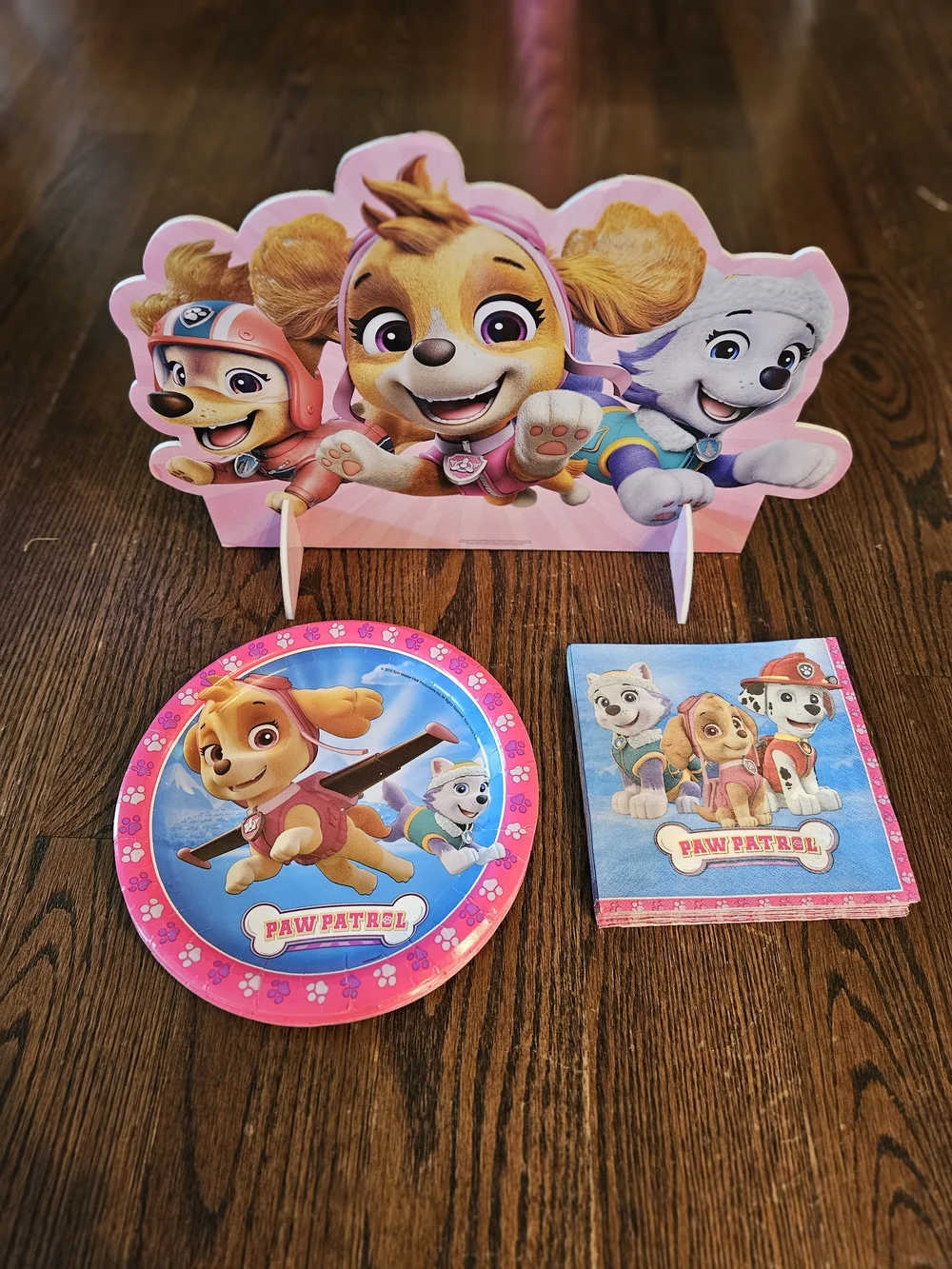 Paw Patrol Pink Skye Party Decor, Tableware, Plates, Napkins, And Favor Bags